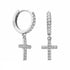 Sadie Silver Cross Hoop Earrings - Shop Cameo Ltd
