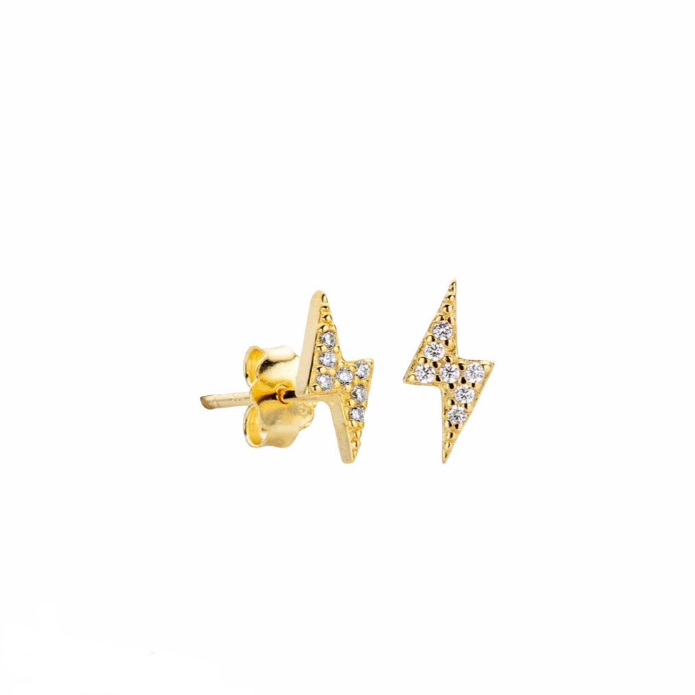 Betsey Lightning Bolt Stud Earrings Gold - Shop Cameo Ltd