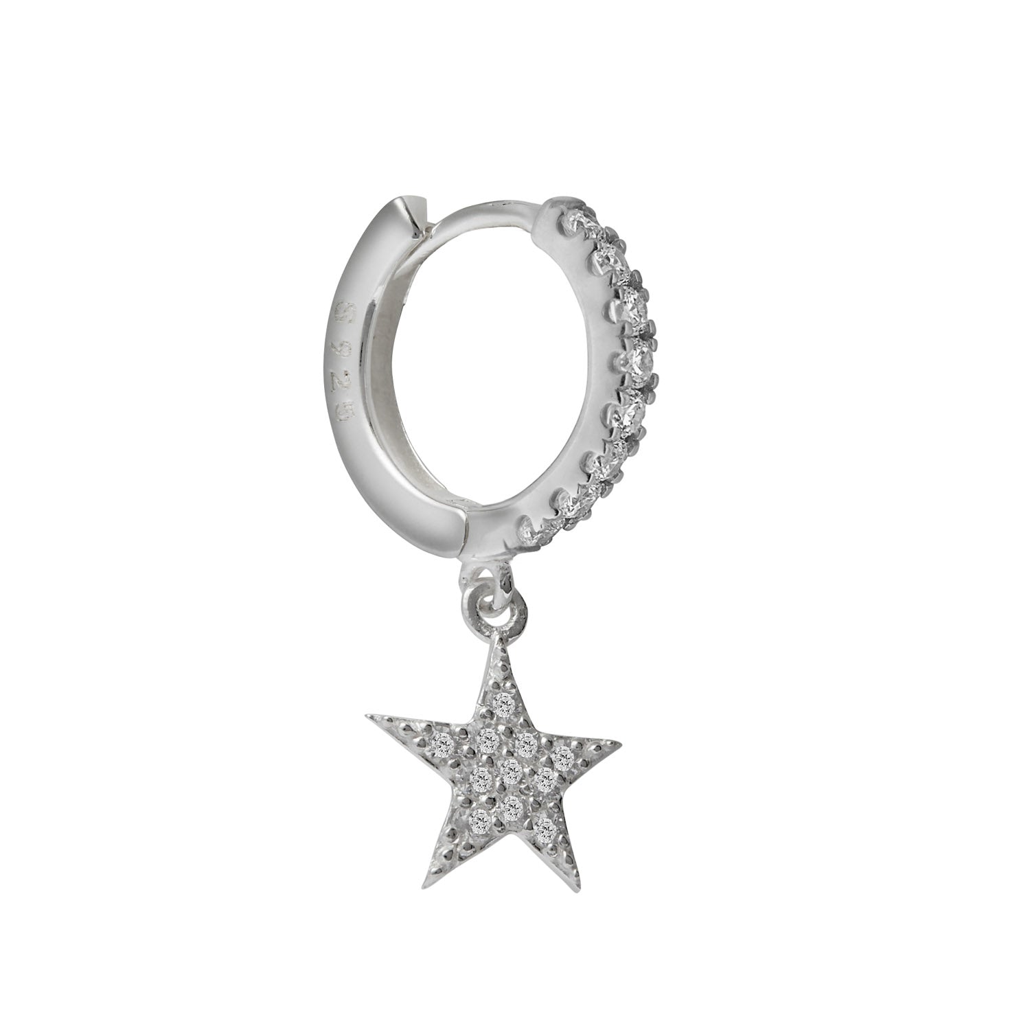 Stella Moon &amp; Star Silver Hoop Earrings - Shop Cameo Ltd
