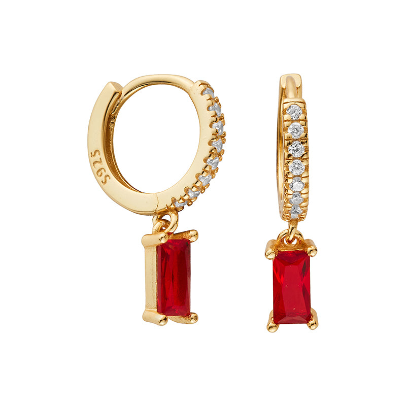 Ruby Gold Hoop Earrings - Shop Cameo Ltd