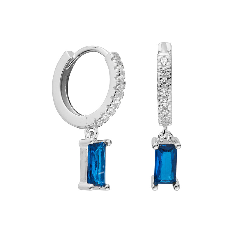 Sapphire Silver Hoop Earrings - Shop Cameo Ltd