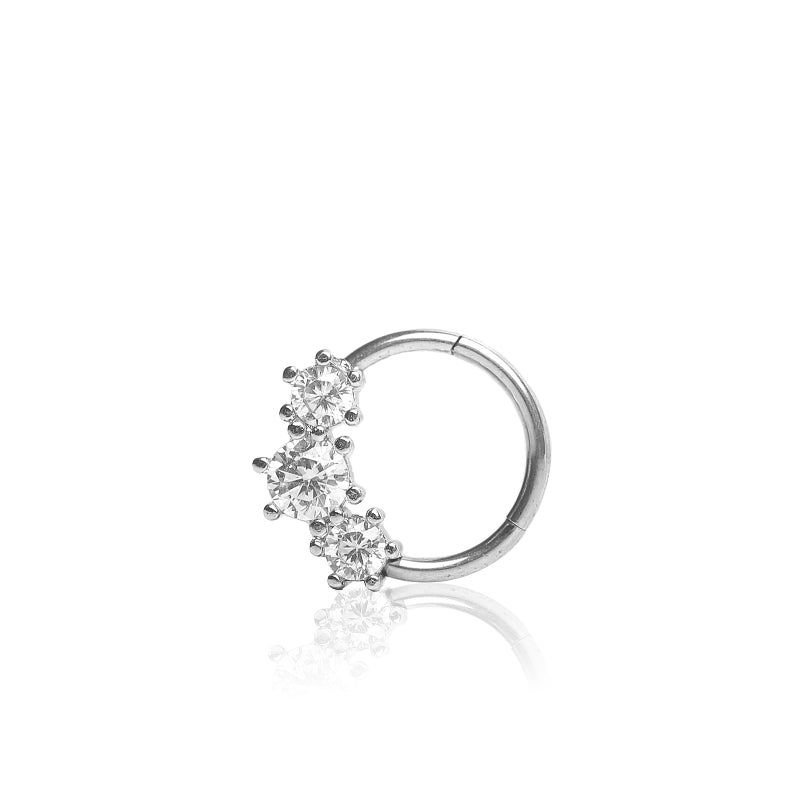 Silver Gem Segment Ring - Shop Cameo Ltd
