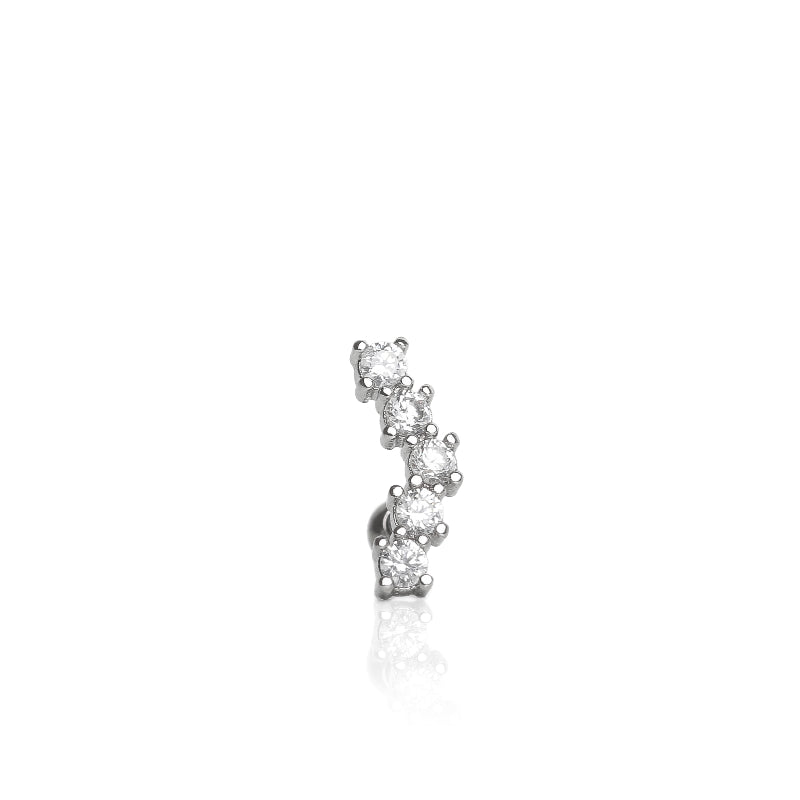 Silver Gem Stack Barbell - Shop Cameo Ltd