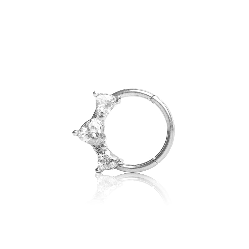 Silver Heart Segment Ring - Shop Cameo Ltd